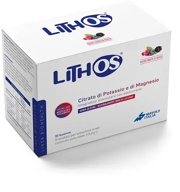 Lithos Frutti di Bosco Integratore Citrato di Potassio e di Magnesio 30 Bustine
