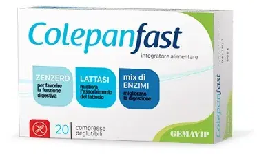 Colepanfast Integratore con Zenzero per la Funzione Digestiva 20 compresse