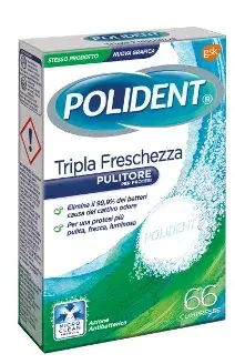 Polident Tripla Freschezza Pulitore per Protesi 66 Compresse Effervescenti