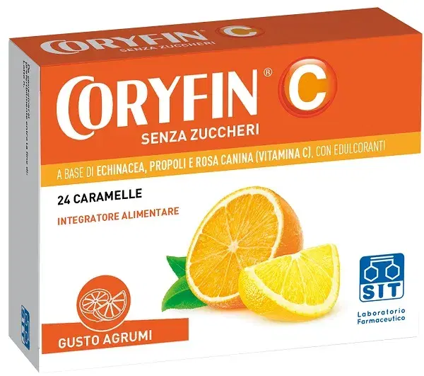 Coryfin C Integratore Alimentare Senza Zucchero Gusto Agrumi 24 Caramelle