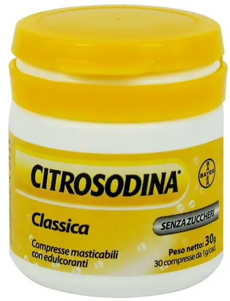 Citrosodina Masticabile Digestivo per Pesantezza di Stomaco 30 Compresse Masticabili senza zucchero