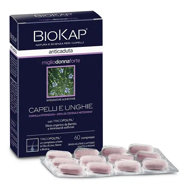 Biokap Anticaduta Miglio Donna Forte Integratore Per Capelli 60 Compresse