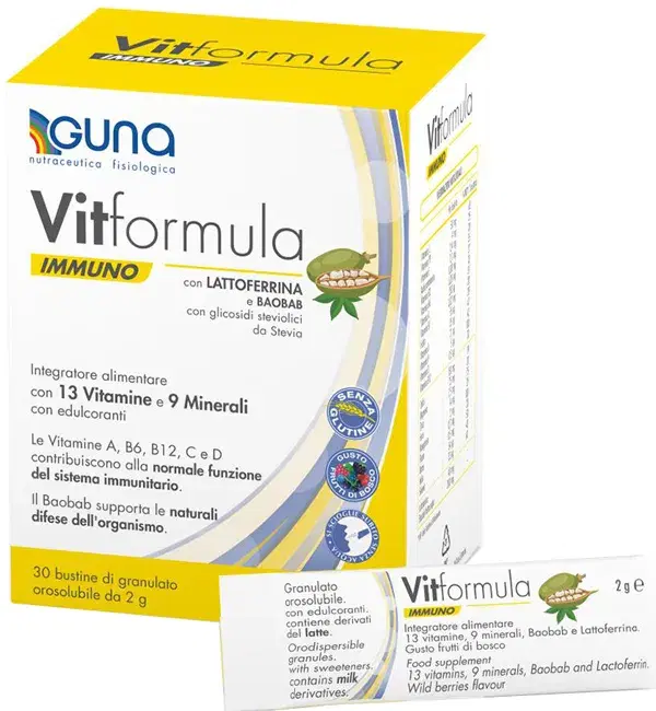 Guna Vit Formula Immuno Integratore Vitamine e Minerali 30 Bustine