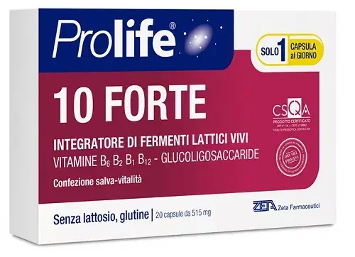 Prolife 10 Forte Integratore Probiotico per Benessere Intestinale 20 Capsule
