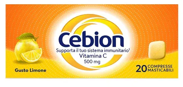 Cebion Integratore Gusto Limone Vitamina C 500 mg 20 Compresse Masticabili