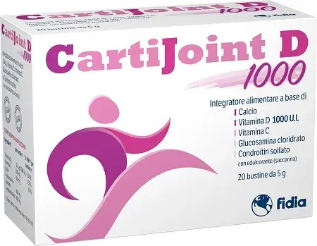 Fidia CartiJoint D 1000 Integratore Alimentare a Base di Calcio 20 Buste da 5 g