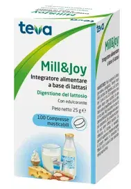 Mill&joy Teva Integratore Per Digestione Del Lattosio 100 Compresse Masticabili
