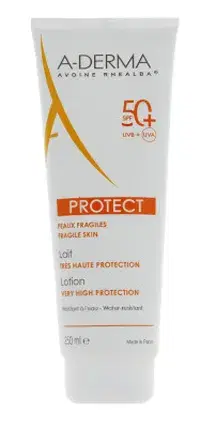 A-Derma Protect SPF50+ Protezione Molto Alta Latte Solare Pelli Fragili 250 ml