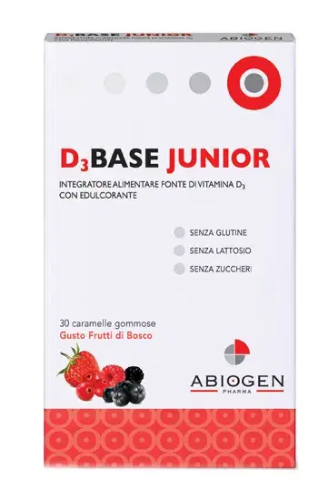 D3 Base Junior Integratore Alimentare 30 Caramelle Gommose Frutti Di Bosco
