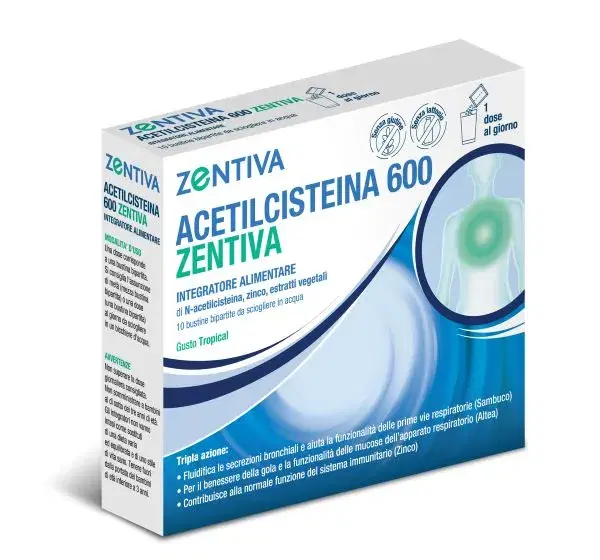 Acetilcisteina 600 Integratore per le Vie Respiratorie 10 Bustine