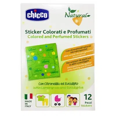 Chicco Natural Sticker Colorati E Profumati Antizanzara 12 Pezzi