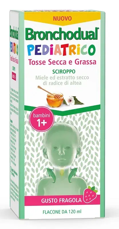 Bronchodual Pediatrico Sciroppo  Tosse Secca e Grassa Gusto Fragola 120 ml