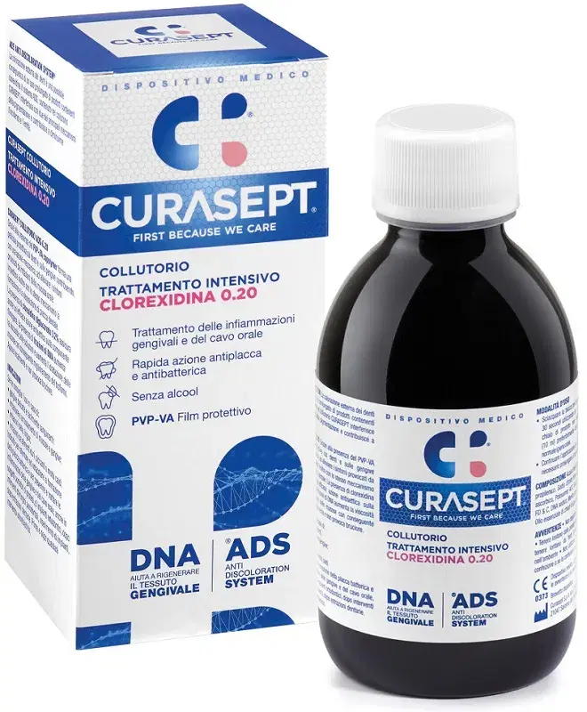 Curasept Collutorio Trattamento Intensivo Clorexidina 0,20 Ads + Dna 200 ml