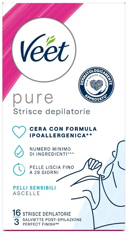 Veet Minima Strisce Ascelle Ipoallergeniche 16 Pezzi