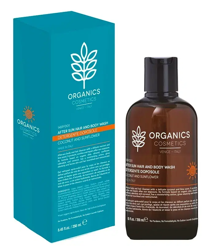 Organics Cosm After Sun Hair Trattamento Doposole per Corpo e  Capelli 250 ml