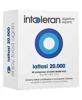 Lattasi 20000 Integratore per Intolleranza al Lattosio 50 Compresse