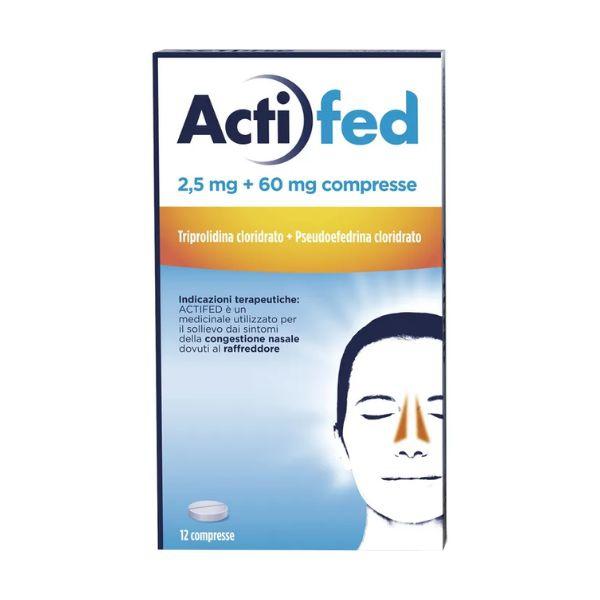 Actifed 2,5 mg 12 Compresse Congestione Nasale e Raffreddore
