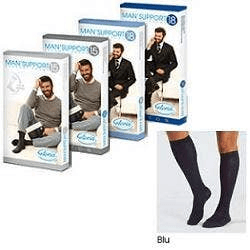 Gloria Med Man'Support 18 Gambaletto In Cotone Taglia 5 Colore Blu 1 Paio