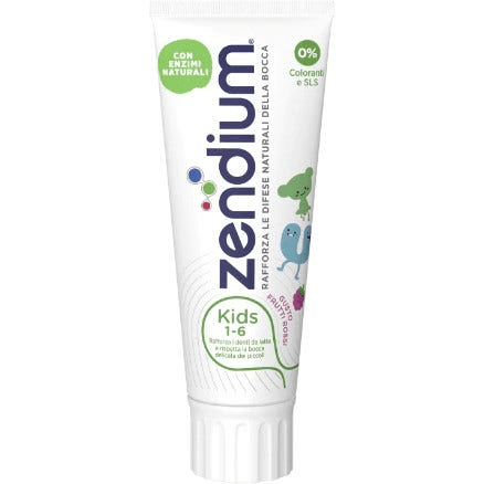 Zendium Dentifricio Kids 1-6 Anni Gusto Frutti Rossi 75ml