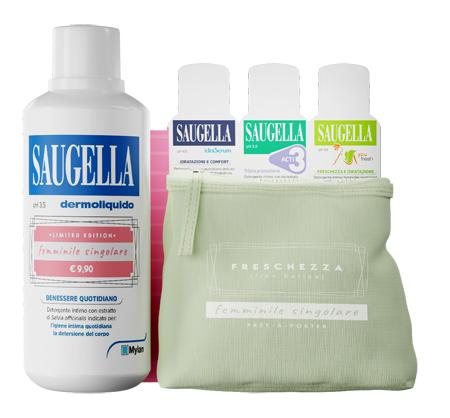 Saugella Pret-a-porter Dermoliquido Detergente Intimo 500 ml + 3 Campioni