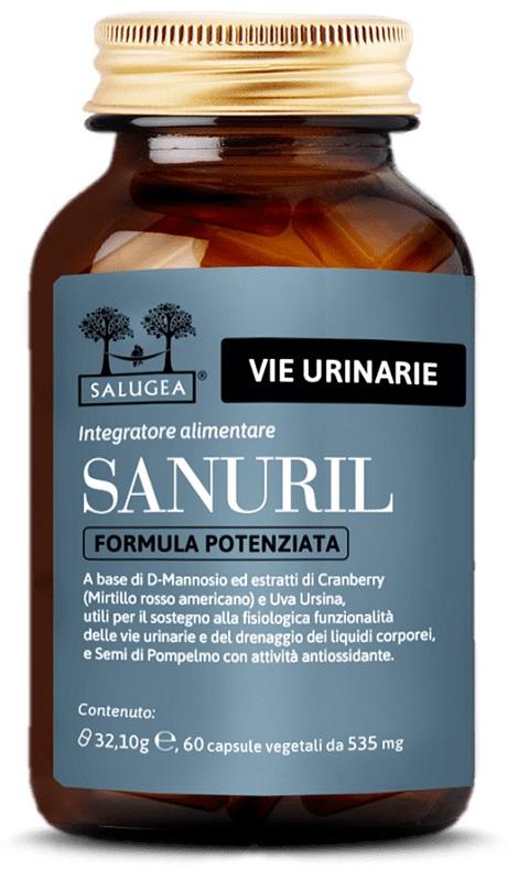 Salugea Sanuril Formula Potenziata Integratore per le Vie Urinarie 60 Capsule