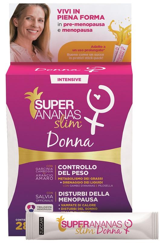 Zuccari Super Ananas Slim Donna Integratore Dimagrante per Menopausa 28 Bustine