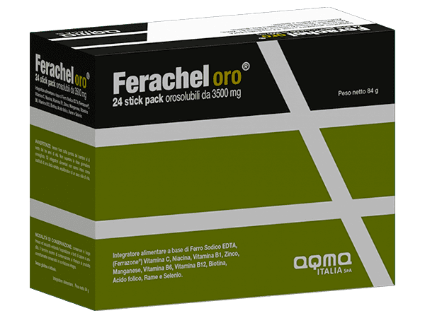 Ferachel Oro Integratore Multivitaminico A Base Di Ferro 24 Stick Orosolubili