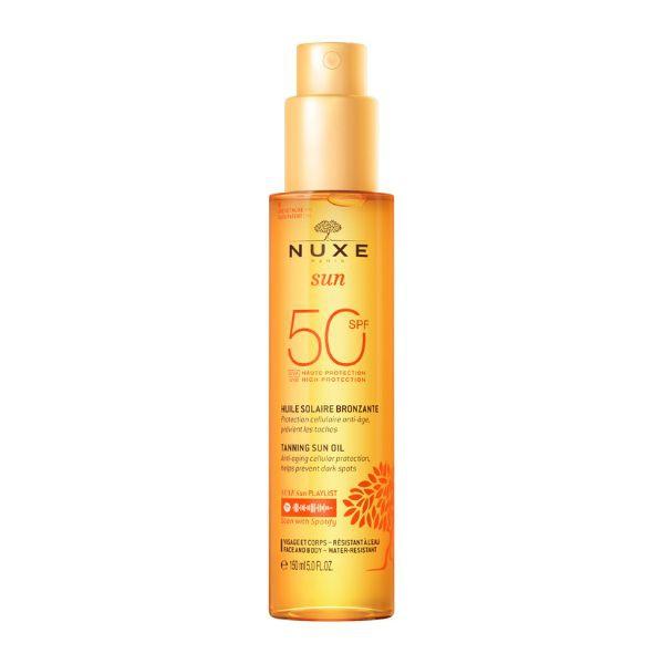 Nuxe Sun Olio Solare Abbronzante Viso e Corpo Protezione Alta Spf50 150 ml