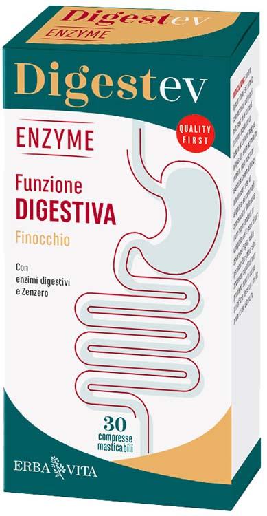 Digest EV Enzyme Integratore per Digestione, 30 Compresse