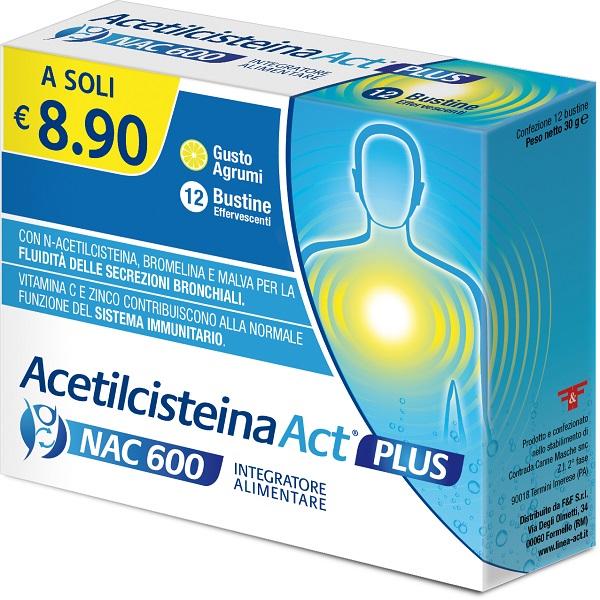 Acetilcisteina ACT 600 Integratore 12 Bustine