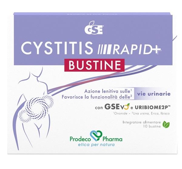 GSE Cystitis Rapid+ Integratore per il Benessere delle Vie Urinarie 10 Bustine 34g