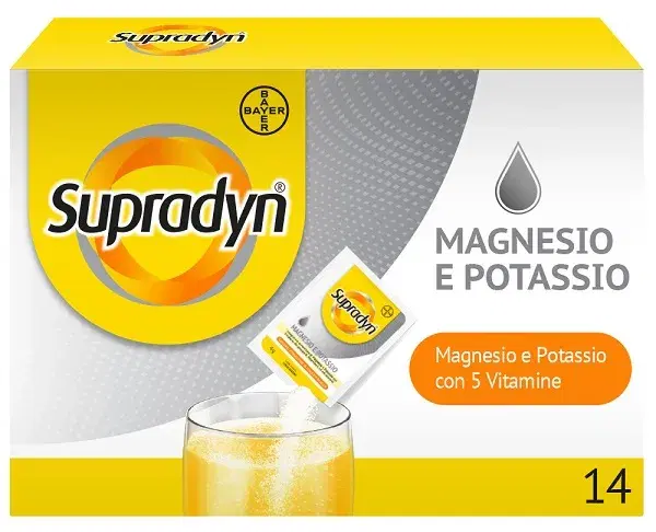 Supradyn Magnesio e Potassio Integratore sport con Vitamine B Vitamina C e Minerali 14 bustine Effer