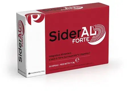 SiderAl Forte Integratore Alimentare A Base di Ferro e Vitamina C 20 Capsule SiderAl Forte Integratore Alimentare A Base di Ferro e Vitamina C 20 Capsule