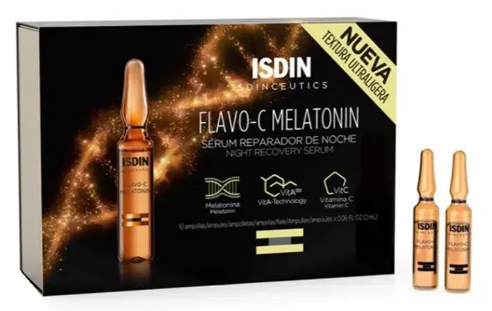 ISDIN Isdinceutics Flavo C Melatonin Siero Riparatore Notte Viso 30 Fiale