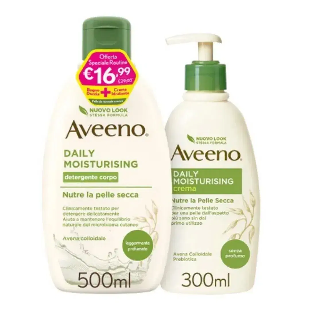Aveeno Bagno Doccia Delicato 500 ml + Crema Corpo Idratante 300 ml