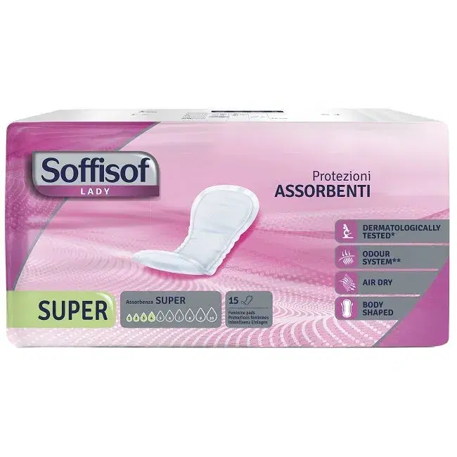 Soffisof Lady Air Dry Assorbenti Incontinenza Super 15 Pezzi