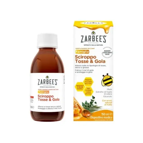 Zarbee's Famiglia Sciroppo Tosse e Mal di Gola 120 ml